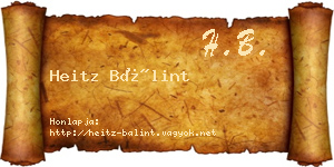 Heitz Bálint névjegykártya