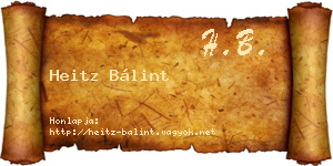Heitz Bálint névjegykártya